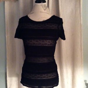 BCBG MaxAzria black lace top